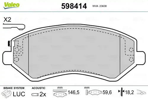 накладки VALEO 598414