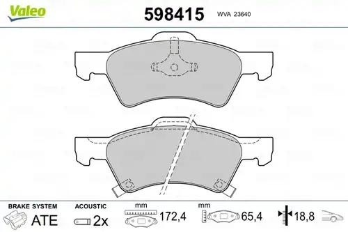 накладки VALEO 598415