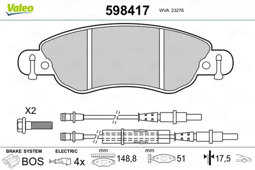 накладки VALEO 598417