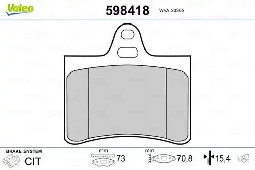 накладки VALEO 598418