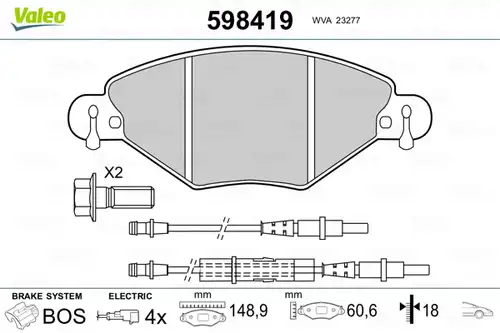 накладки VALEO 598419