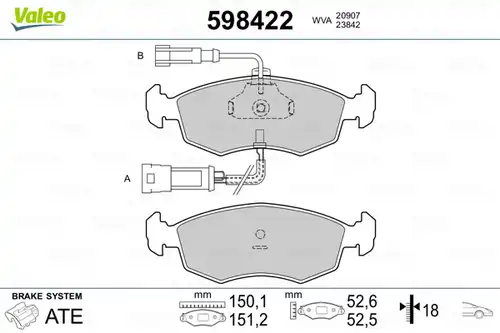 накладки VALEO 598422