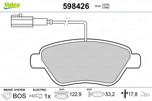 накладки VALEO 598426