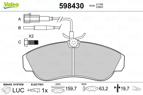 накладки VALEO 598430