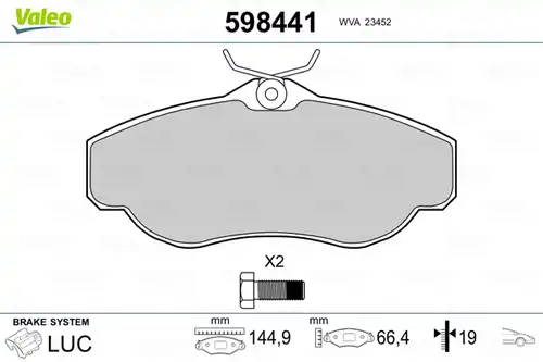 накладки VALEO 598441