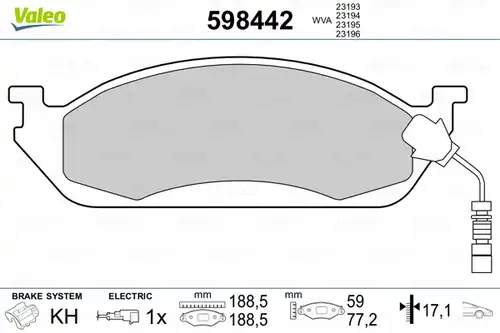 накладки VALEO 598442