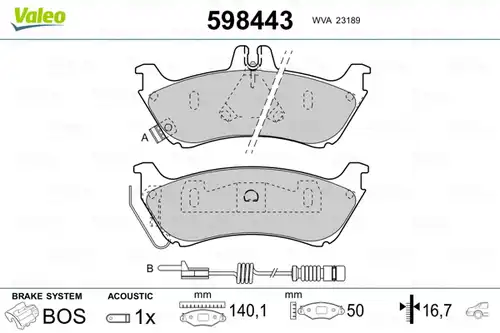 накладки VALEO 598443