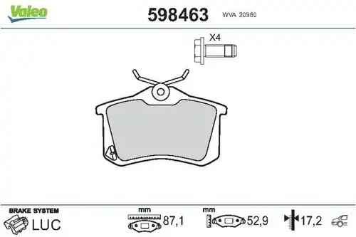 накладки VALEO 598463