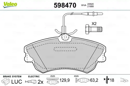 накладки VALEO 598470