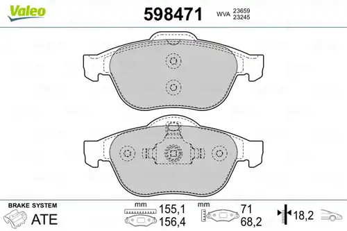 накладки VALEO 598471