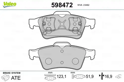 накладки VALEO 598472