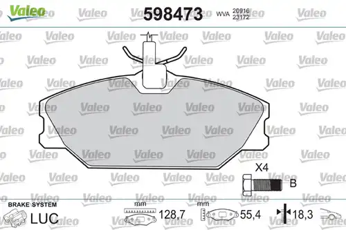 накладки VALEO 598473