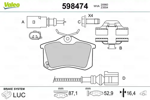 накладки VALEO 598474