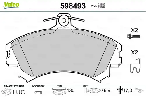 накладки VALEO 598493