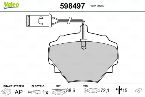 накладки VALEO 598497