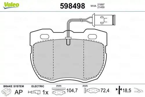 накладки VALEO 598498