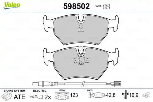 накладки VALEO 598502