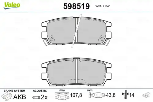 накладки VALEO 598519