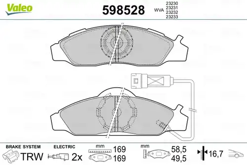 накладки VALEO 598528