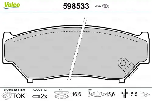 накладки VALEO 598533