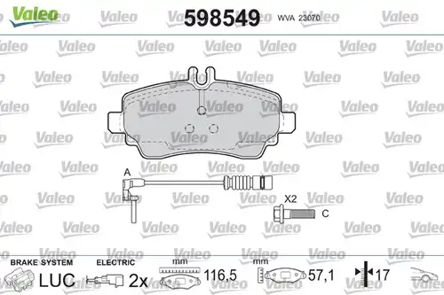 накладки VALEO 598549