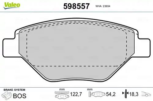 накладки VALEO 598557