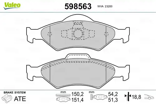 накладки VALEO 598563