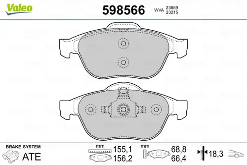 накладки VALEO 598566