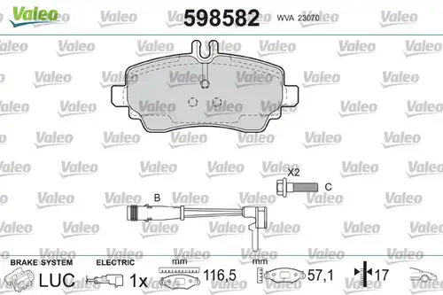 накладки VALEO 598582