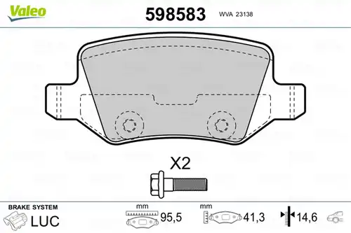 накладки VALEO 598583