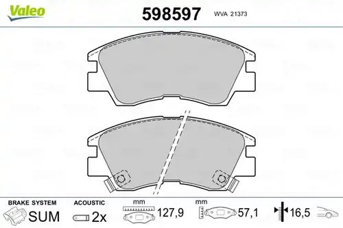 накладки VALEO 598597