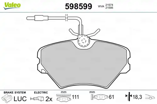 накладки VALEO 598599