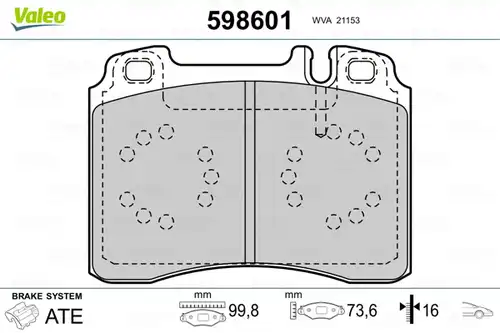 накладки VALEO 598601