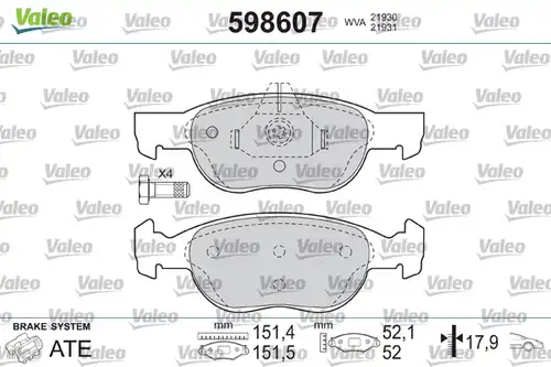 накладки VALEO 598607