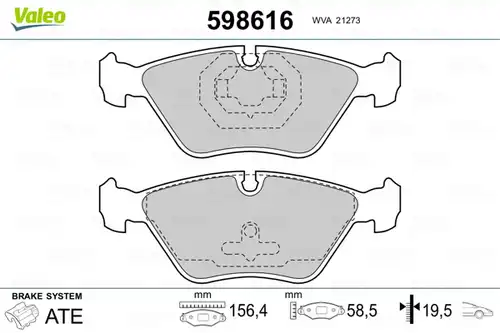 накладки VALEO 598616