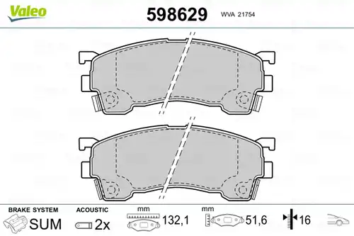 накладки VALEO 598629