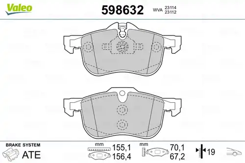 накладки VALEO 598632