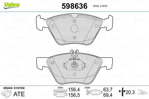 накладки VALEO 598636