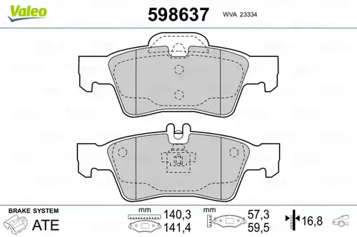 накладки VALEO 598637