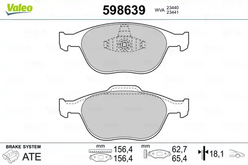 накладки VALEO 598639