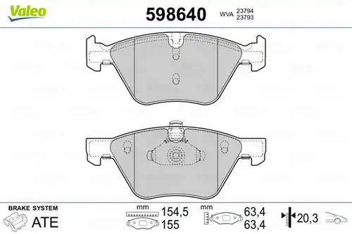 накладки VALEO 598640