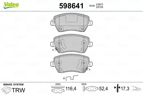 накладки VALEO 598641