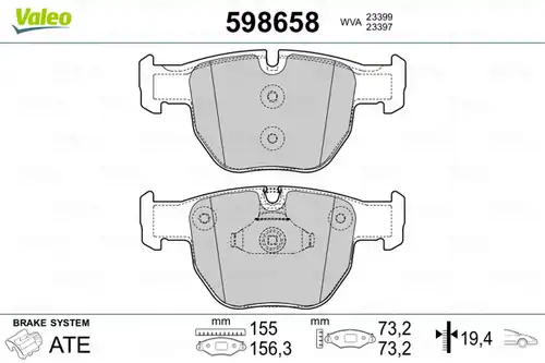 накладки VALEO 598658