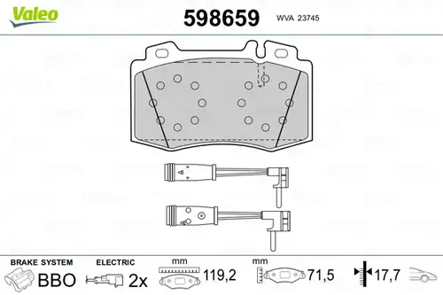 накладки VALEO 598659