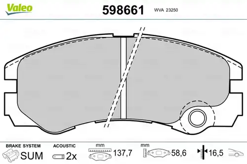 накладки VALEO 598661