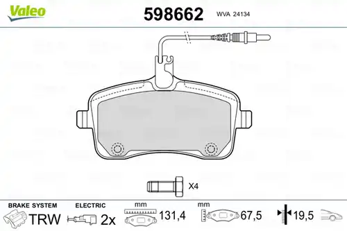 накладки VALEO 598662