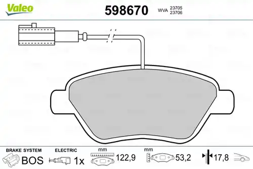 накладки VALEO 598670