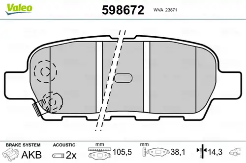 накладки VALEO 598672