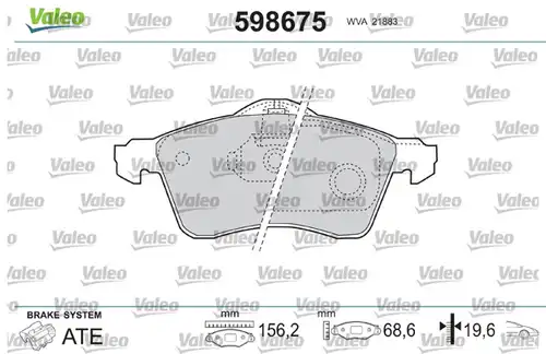 накладки VALEO 598675