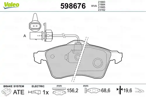 накладки VALEO 598676